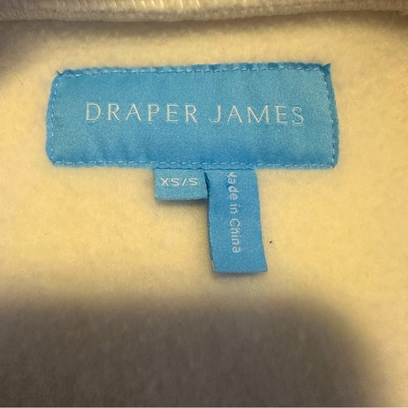 Draper James Belted Fleece Jacket Cape Coat women’s XS Ivory White & Camel - Picture 8 of 9